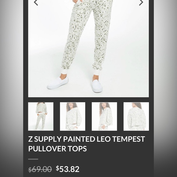 NWOT ($69) Z Supply Women’s Small Painted Leo Tempest Pullover Top - Picture 5 of 14